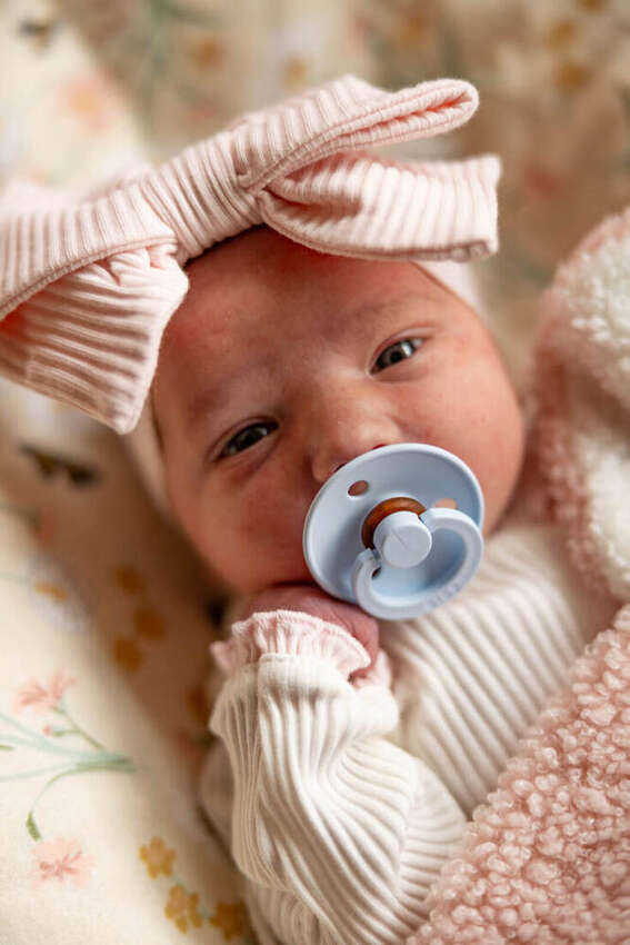 Close-up of a newborn baby's face